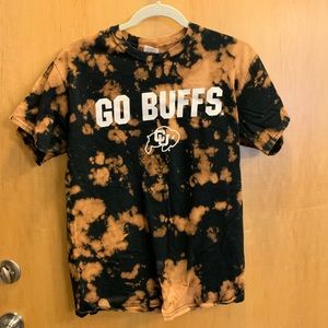 Go Buffs Univ of Colorado Boulder Bleach Dye Shirt